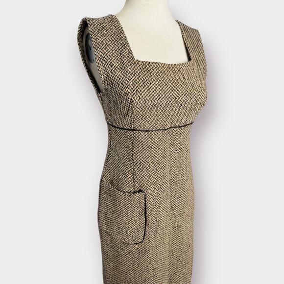 70s Long Brown Woven Dress - Picture 2 of 6